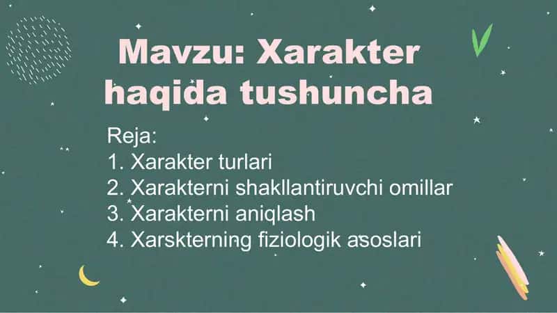 Xarakter haqida 2