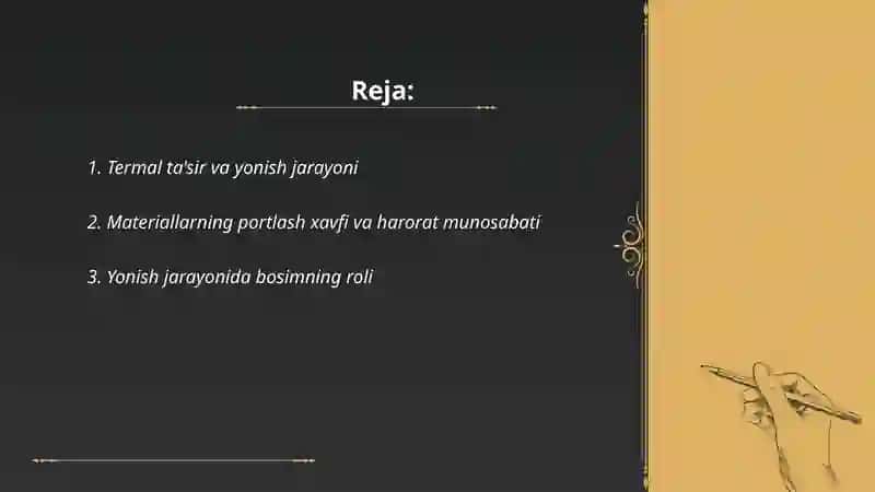 Termal ta'sir va yonish jarayoni 2