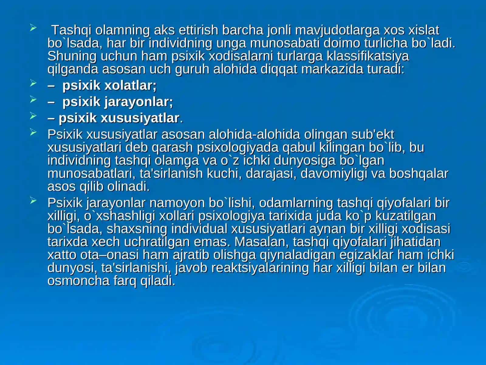 Shaxsning individual xususiyatlari 2