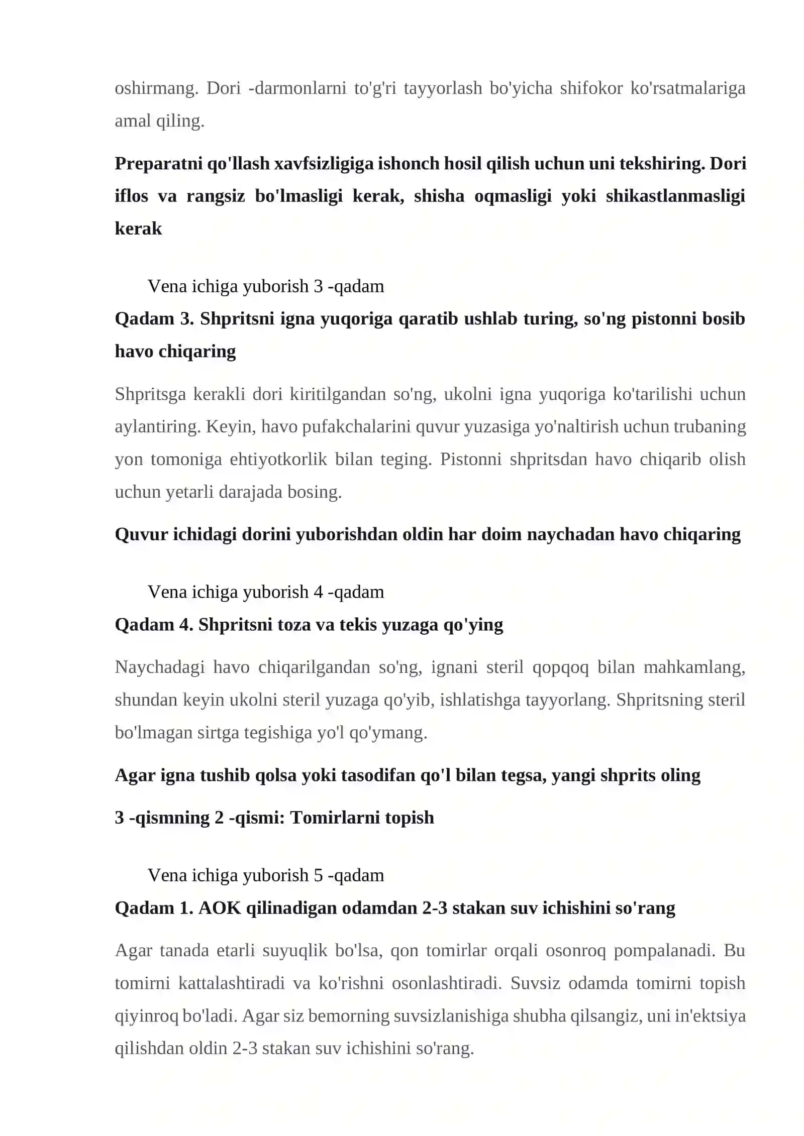 Vena ichiga ineksiya qilish 2