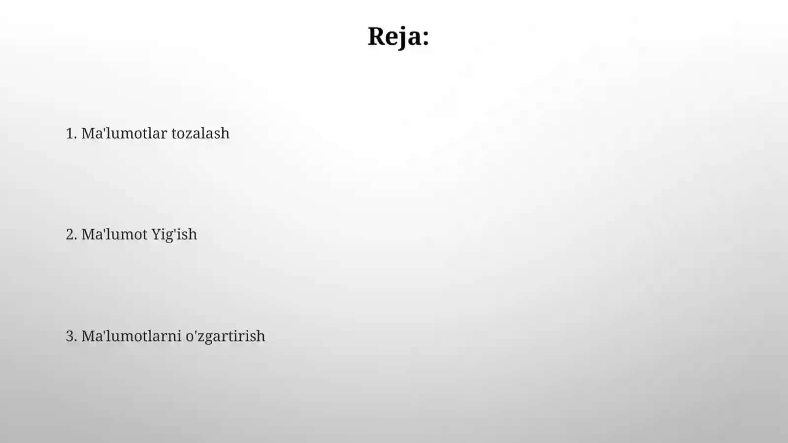 Datchikma'lumotlarini qayta ishlash 2
