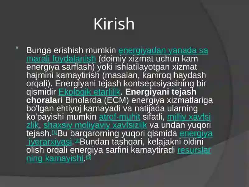 maishiy iste'molchilar energiya tejash 2