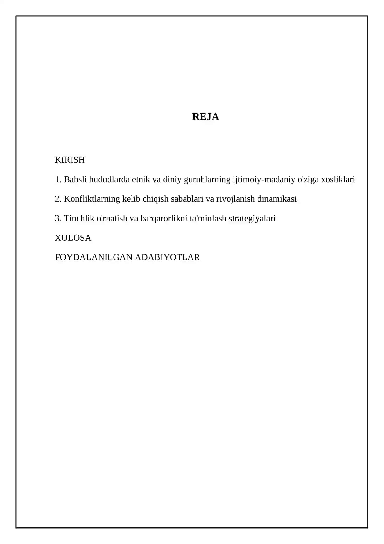 Etnik va diniy konfliktlar bahsli hududlarda 2