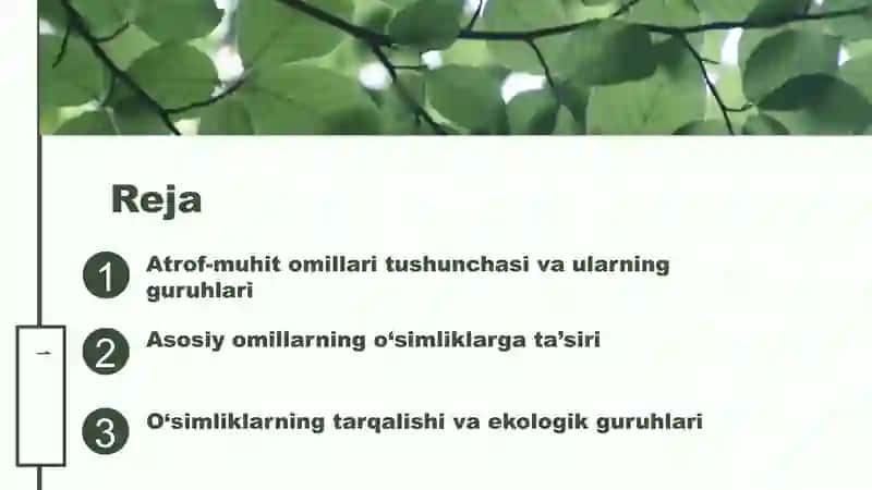 atrof muhit omillari va o'simliklarning tarqalishi 2