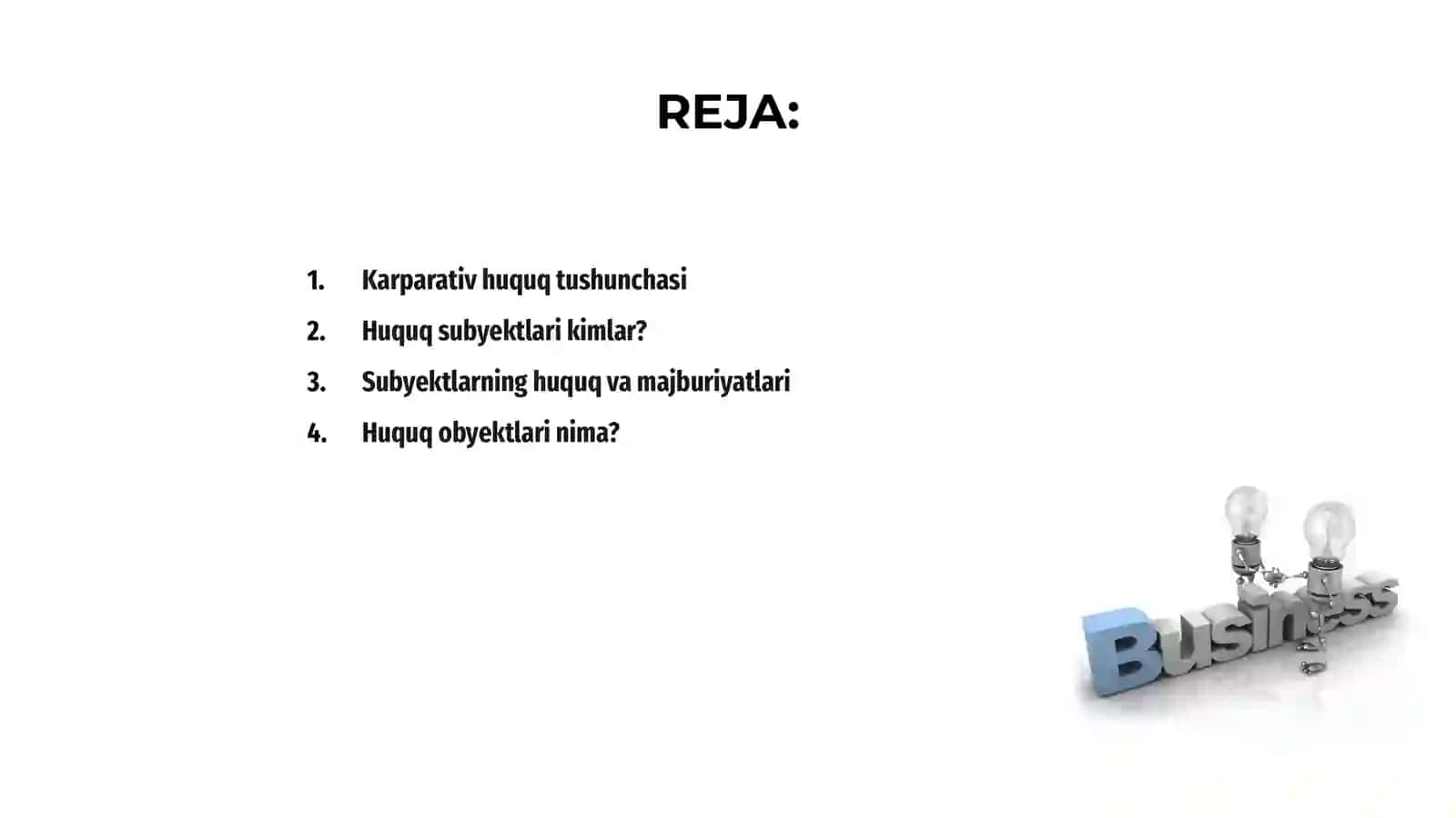 Karparativ huquq subyektlari va obyektlari 2