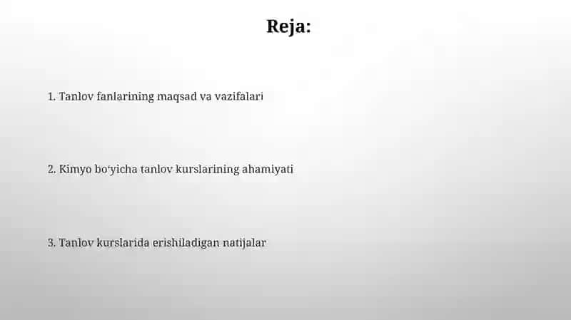 Kimyodan fakultativ mashg'ulotlar 2