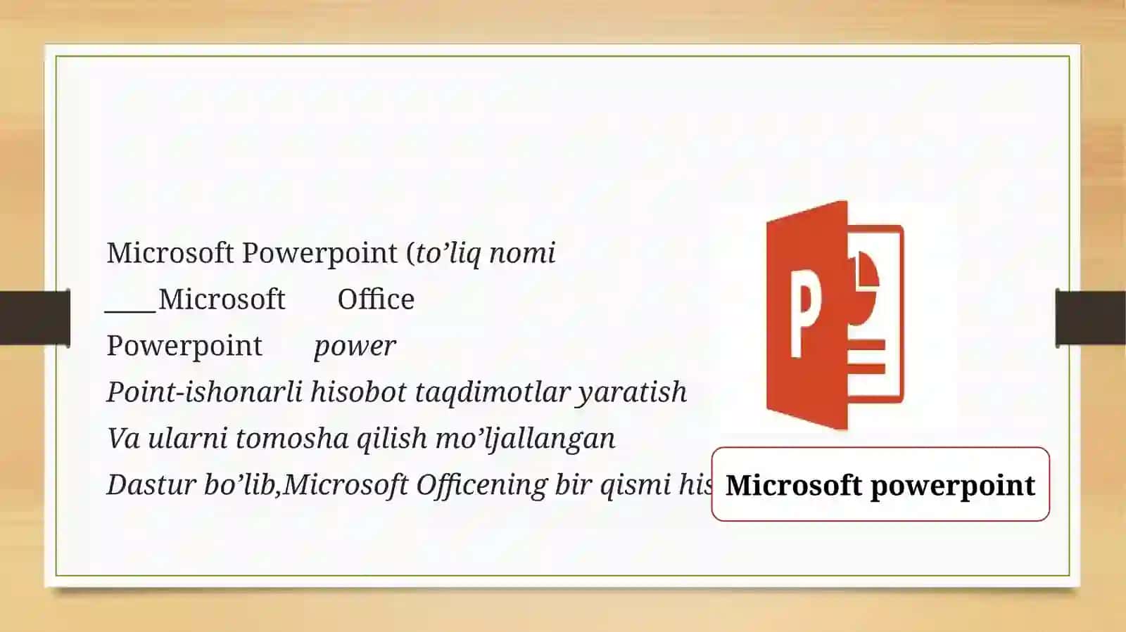 Powerpoint dasturi bilan tanishish 2