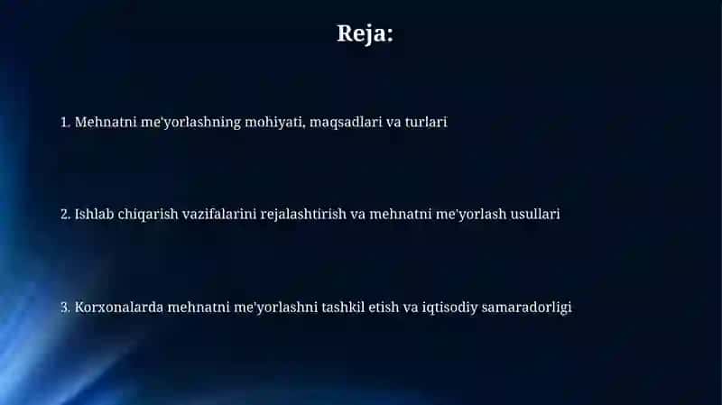 Mehnatni me'yorlash 2