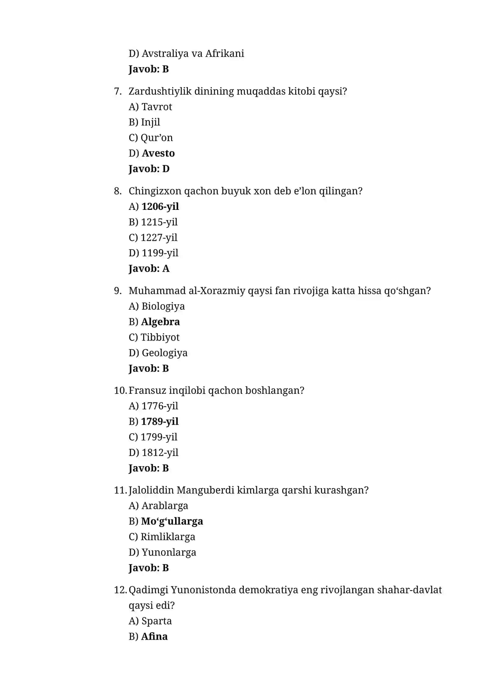 100 ta Aralash Test 2