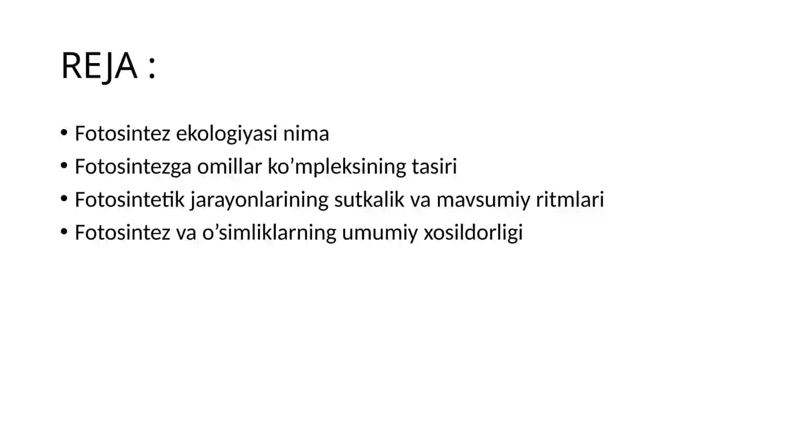 FOTOSINTEZNING SOF MAHSULDORLIGI 2