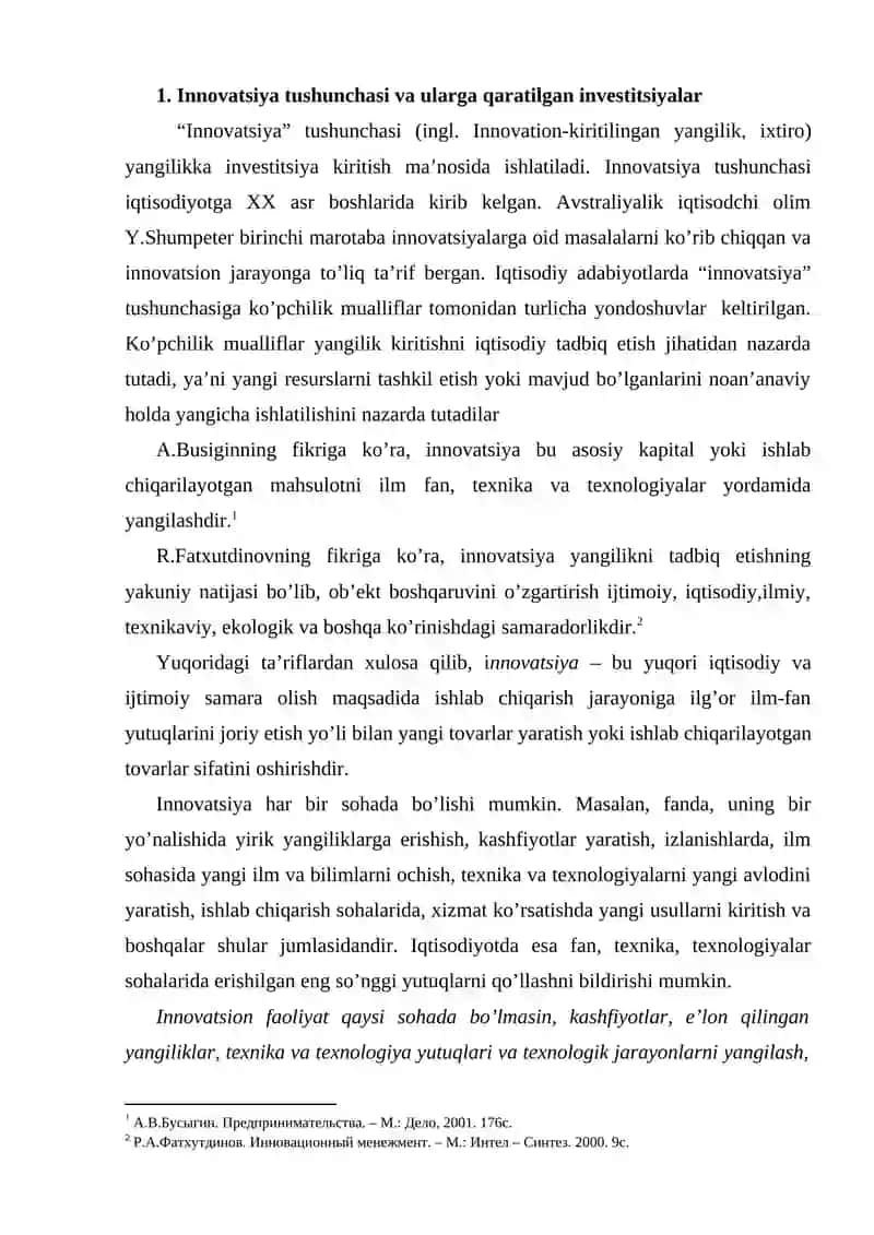 Innovatsiya faoliyatini moliyalashtirish 2