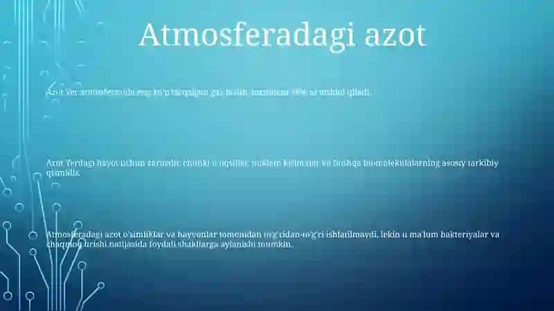 Azotning Tabiatda Aylanishi 2