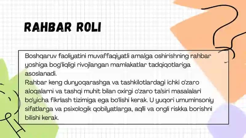 Rahbar Faoliyatida Yosh Davrining Psixologik Ta’siri 2