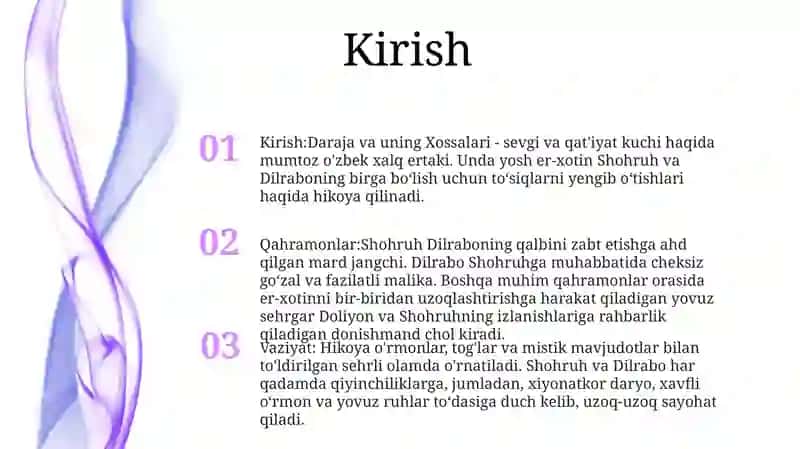 Daraja Va Uning Xossalari 2