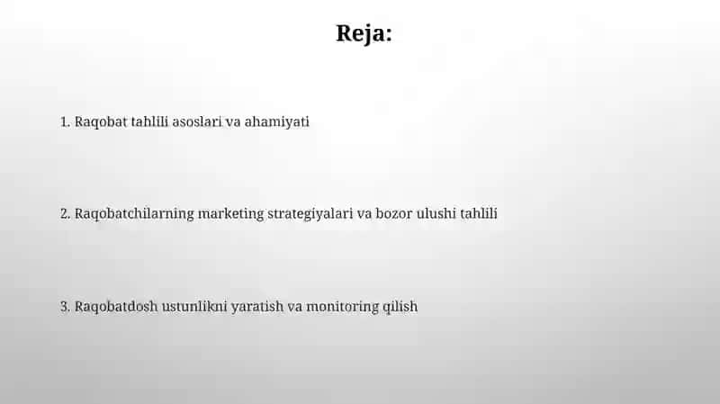 Raqobat tahlili sport marketingida 2