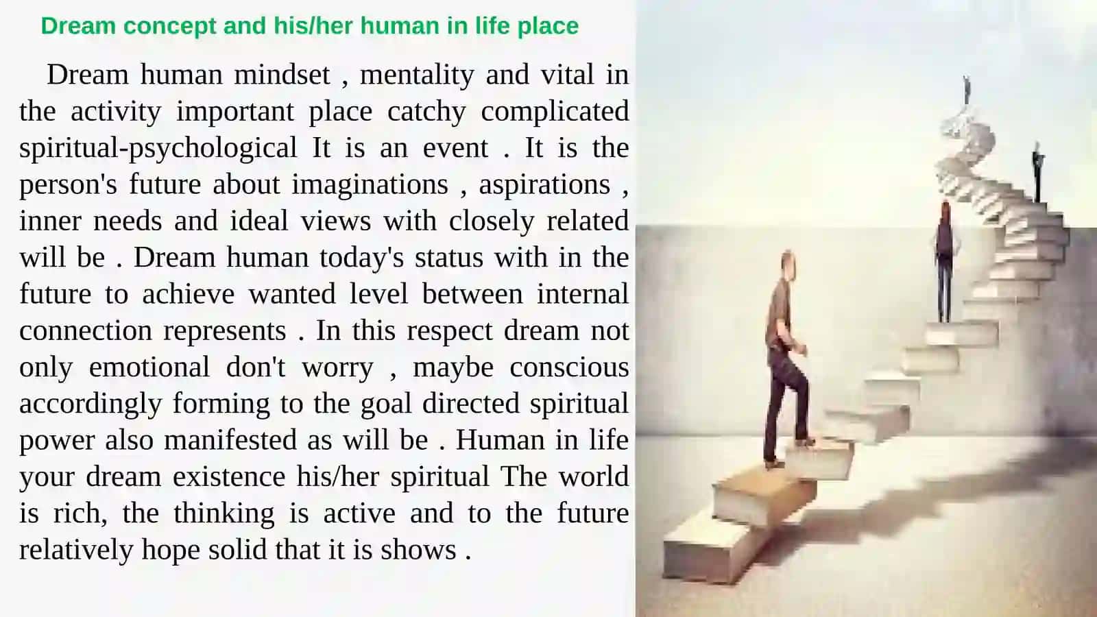 Dreamconceptandhis/herhumanin lifeplace 2