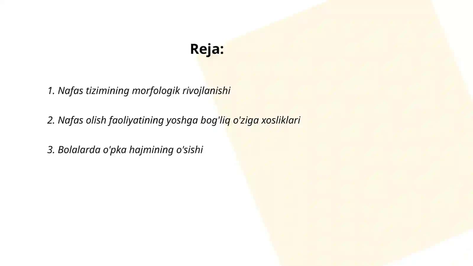 Nafas tizimining yosh xususiyati 2