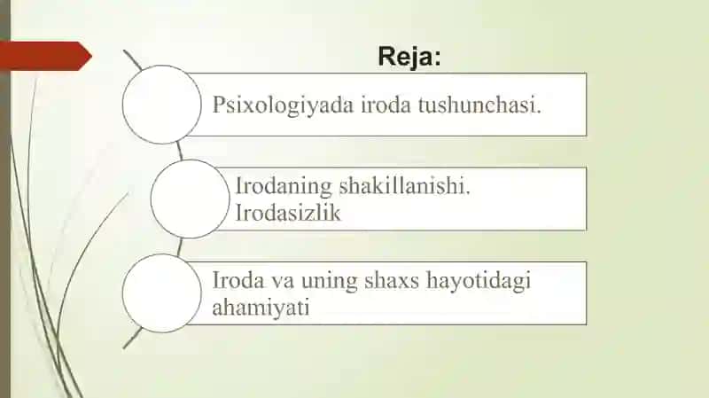 Bilish jarayonlari diagnostikasi. Iroda 2