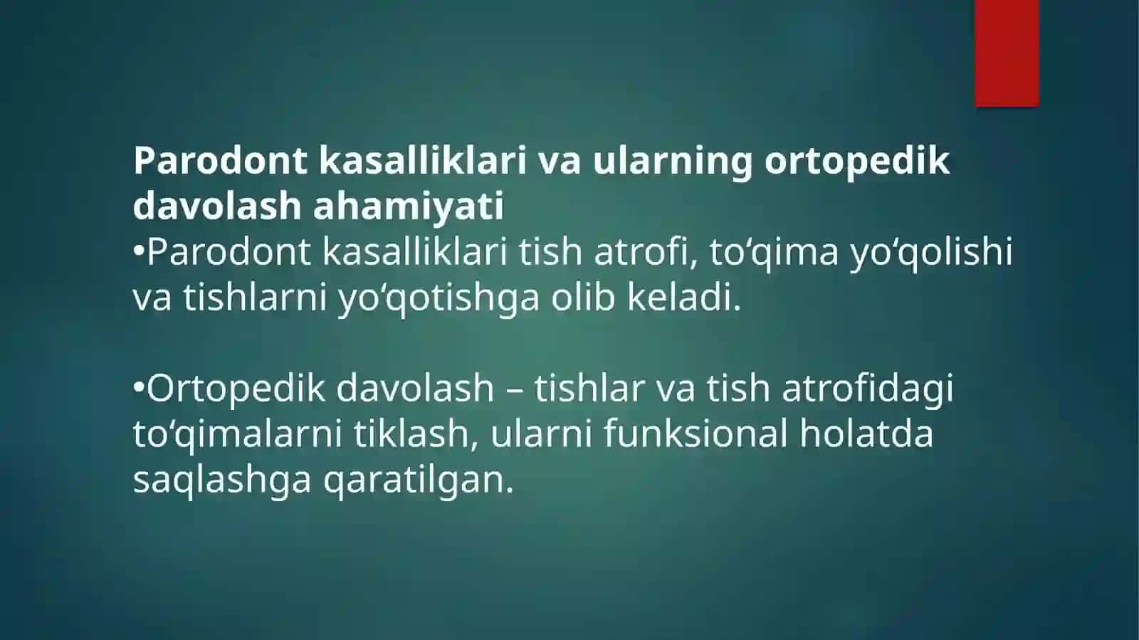 Parodont kasalliklarini ortopedik davolash usullari 2