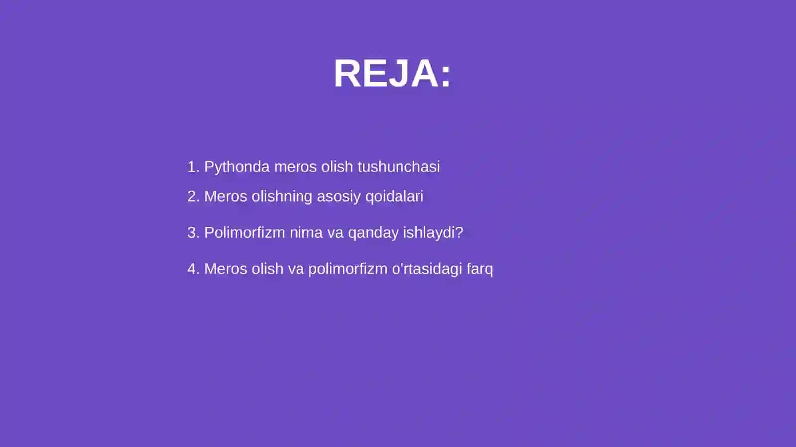 Pythonda meros olish va polimorfizmni qo‘llash 2