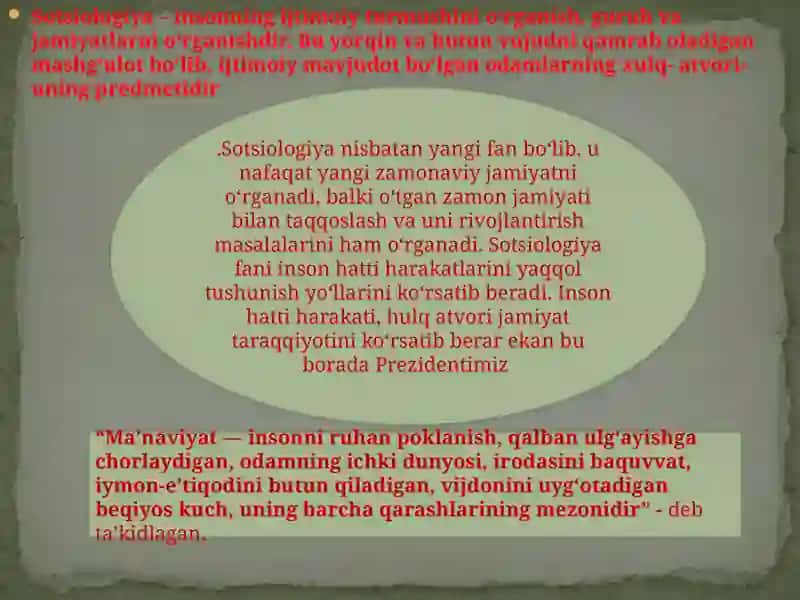 Sotsiologiya fanining rivojlanishi 2