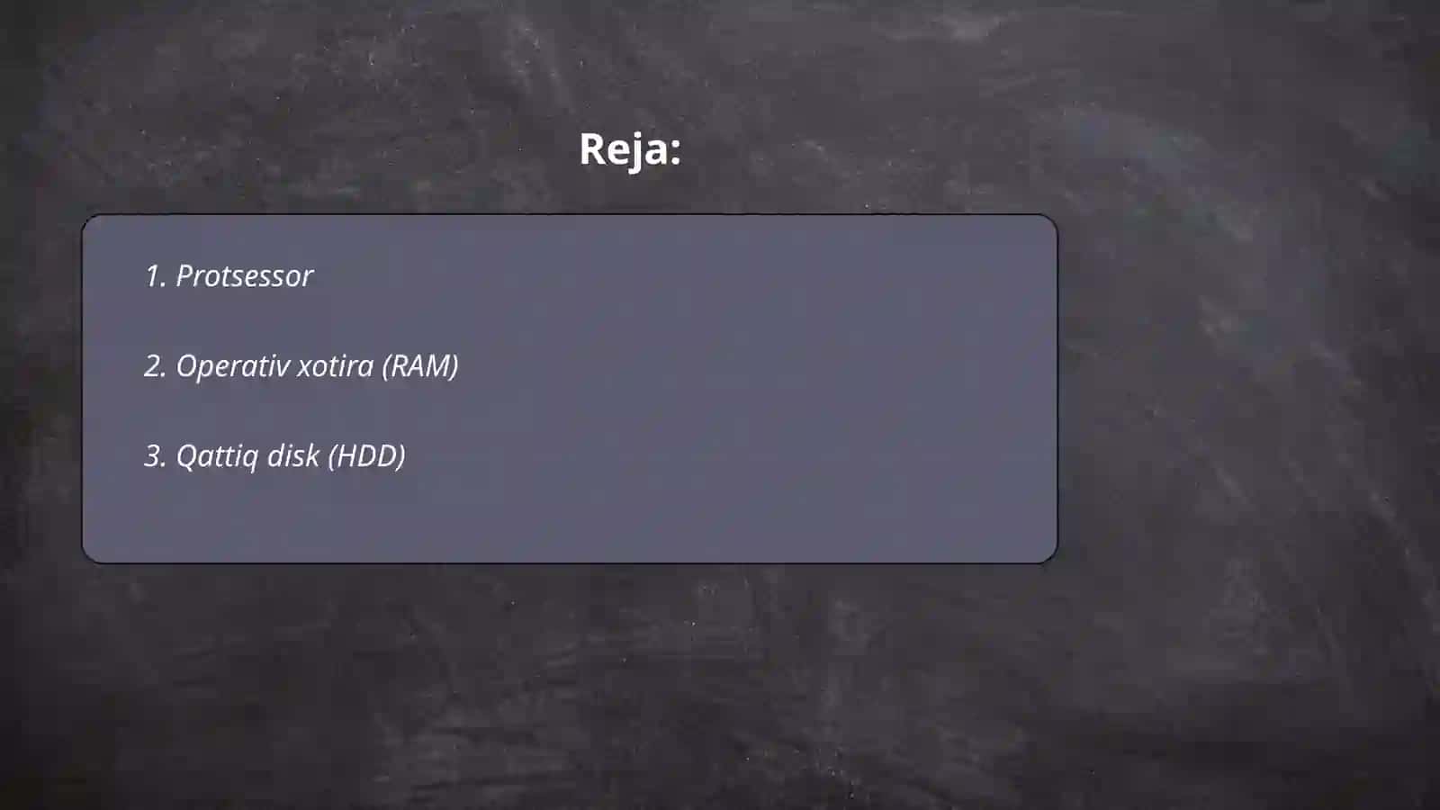 Kompyuterning asosiy qurilmalari 2