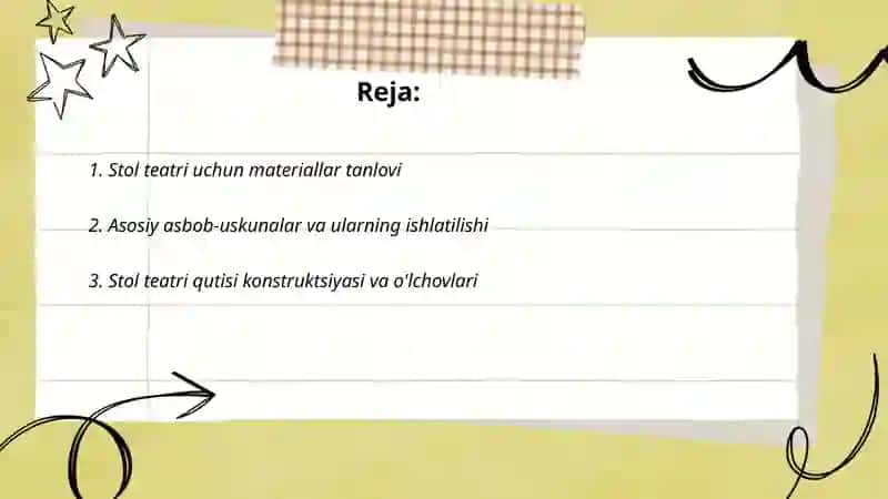 Stol teatri yasash texnologiyasi 2