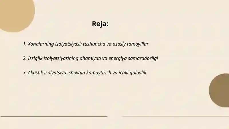 Xonalarning isolyatsiyasi haqida tushuncha, uning ahamiyati 2