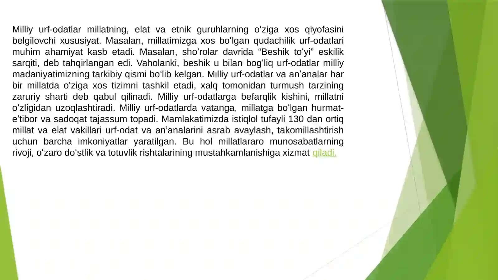 Turlimillatlarning urf-odatlariva an’analarining mazmuniva ahamiyati 2