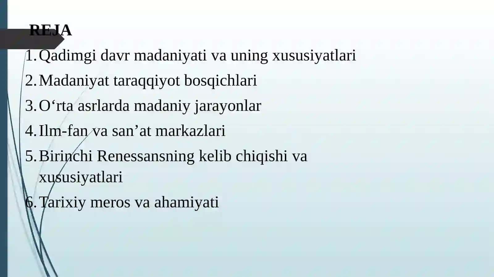 Markaziy Osiyo xalqlarining qadimgi davr madaniyati 2