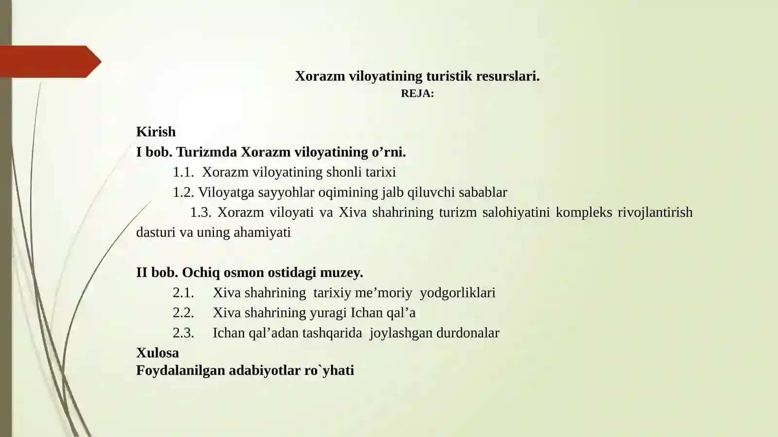 Xorazmning turistik resurslari 2