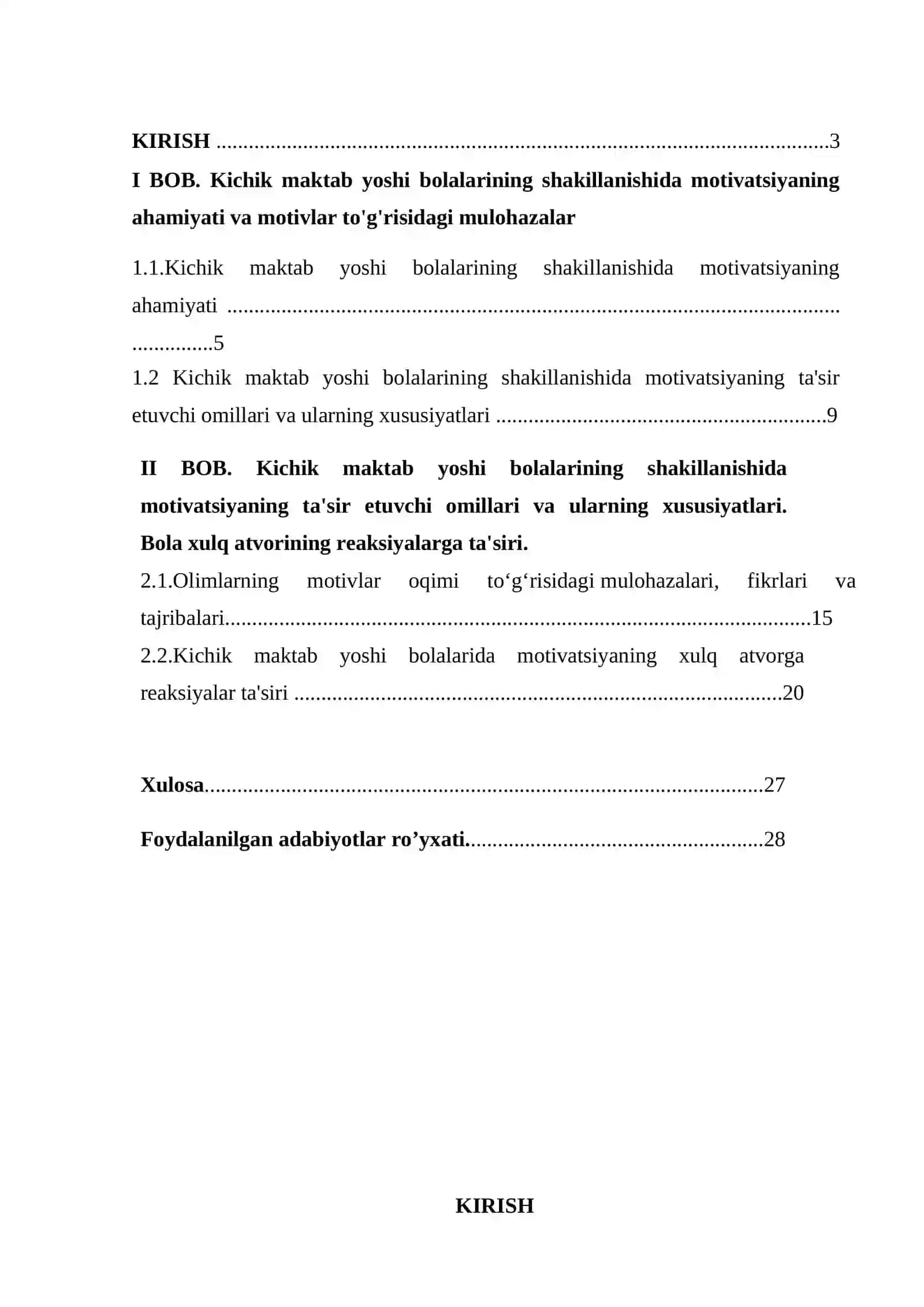 KICHIK MAKTAB YOSHI BOLALARIDA O'QUV MOTIVI 2
