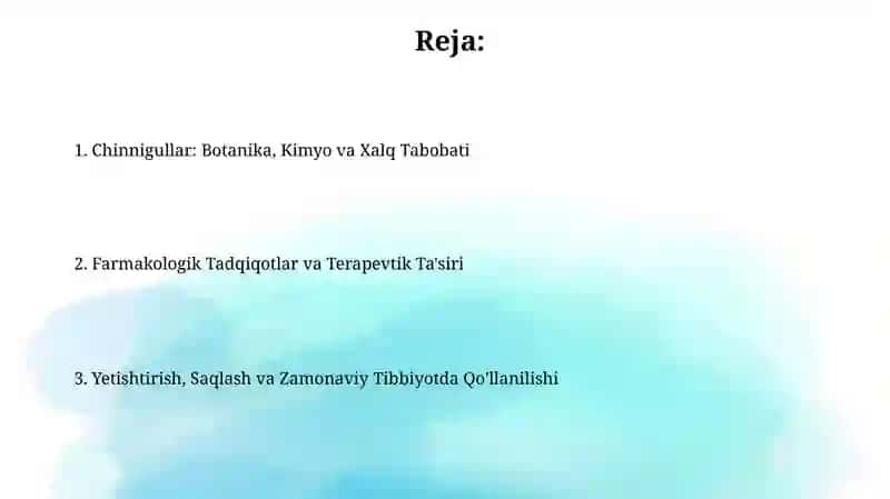 Chinnigullar: Botanika, Kimyo va Xalq Tabobati 2