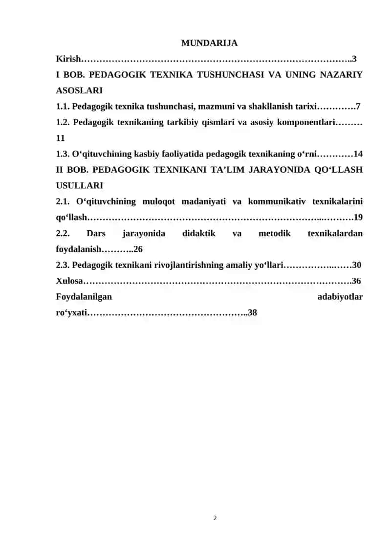 Kurs ishi mavzusi 2