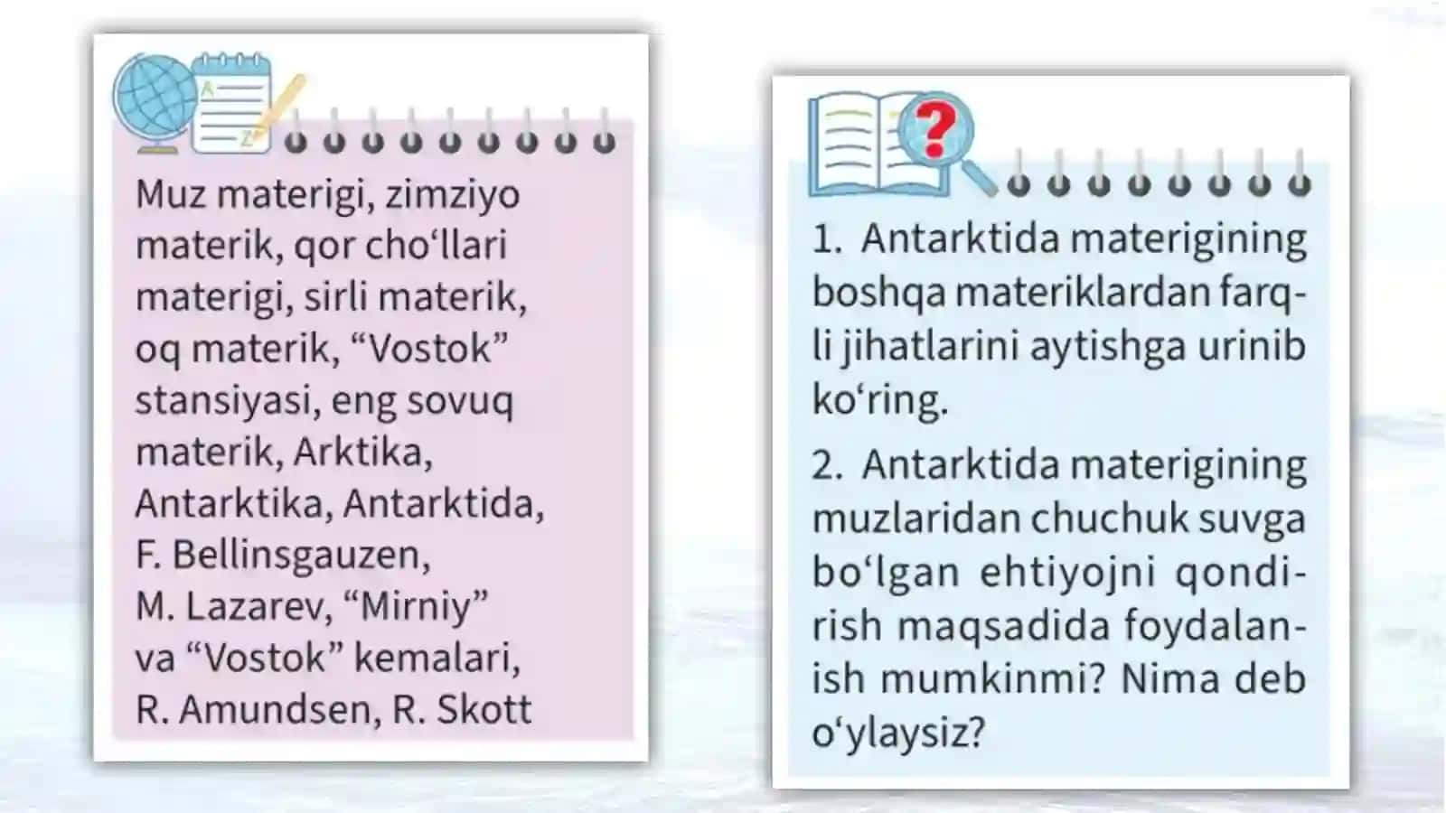 Antarktida tabiatining xususiyatlari 2