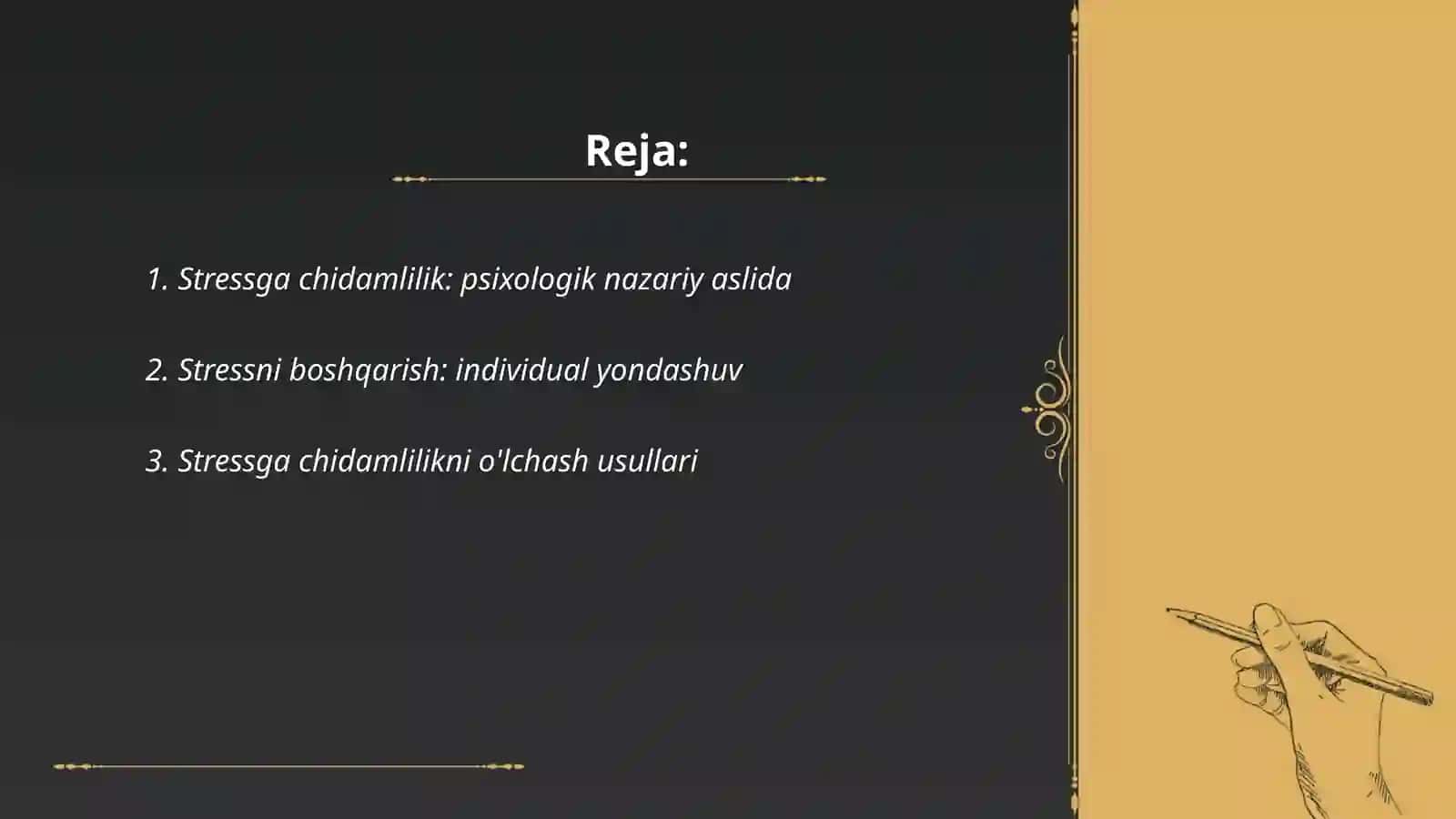 Stressga chidamlilik: individual psixologik farqlar 2