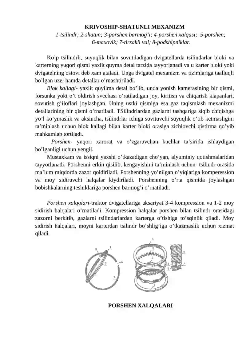 DVIGATELLARNING MEXANIZM VA TIZIMLARI 2