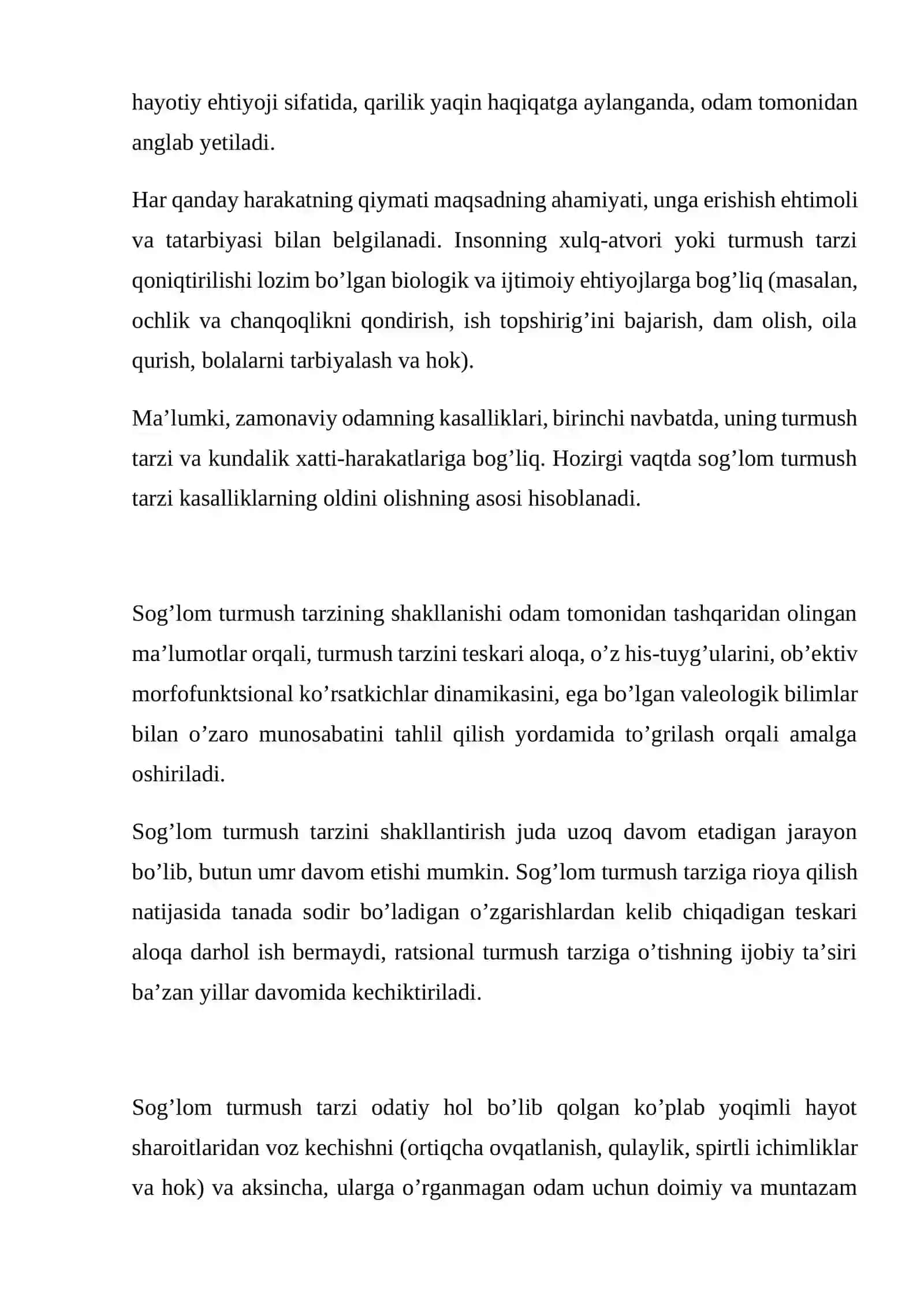 SOG’LOM TURMUSH TARZINI TARG’IB QILISH 2