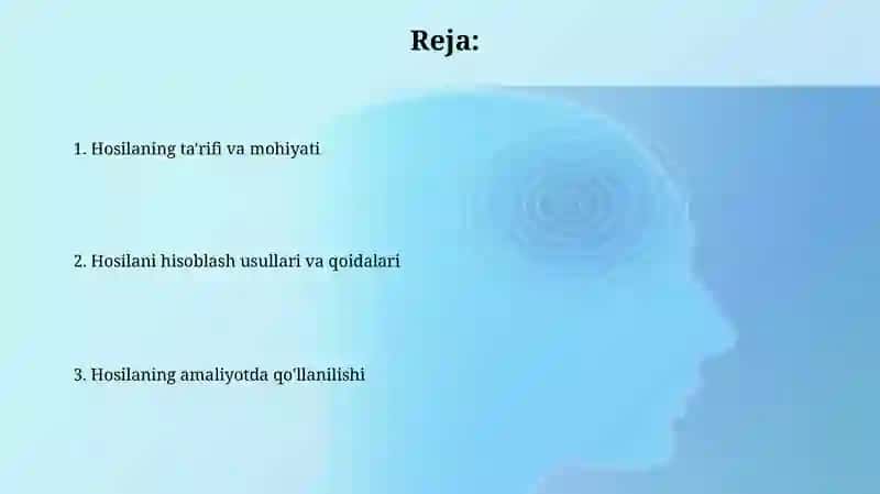 Oliy matematika: Hosila va uning maʼnosi 2