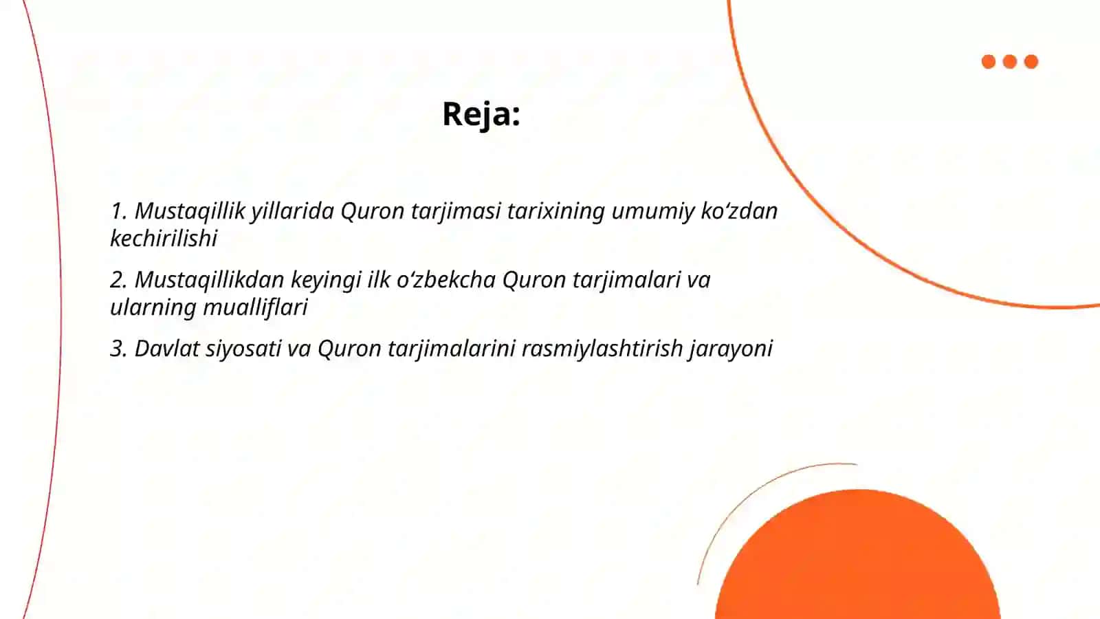 Dinshunoslik fanidan mustaqil ish 2