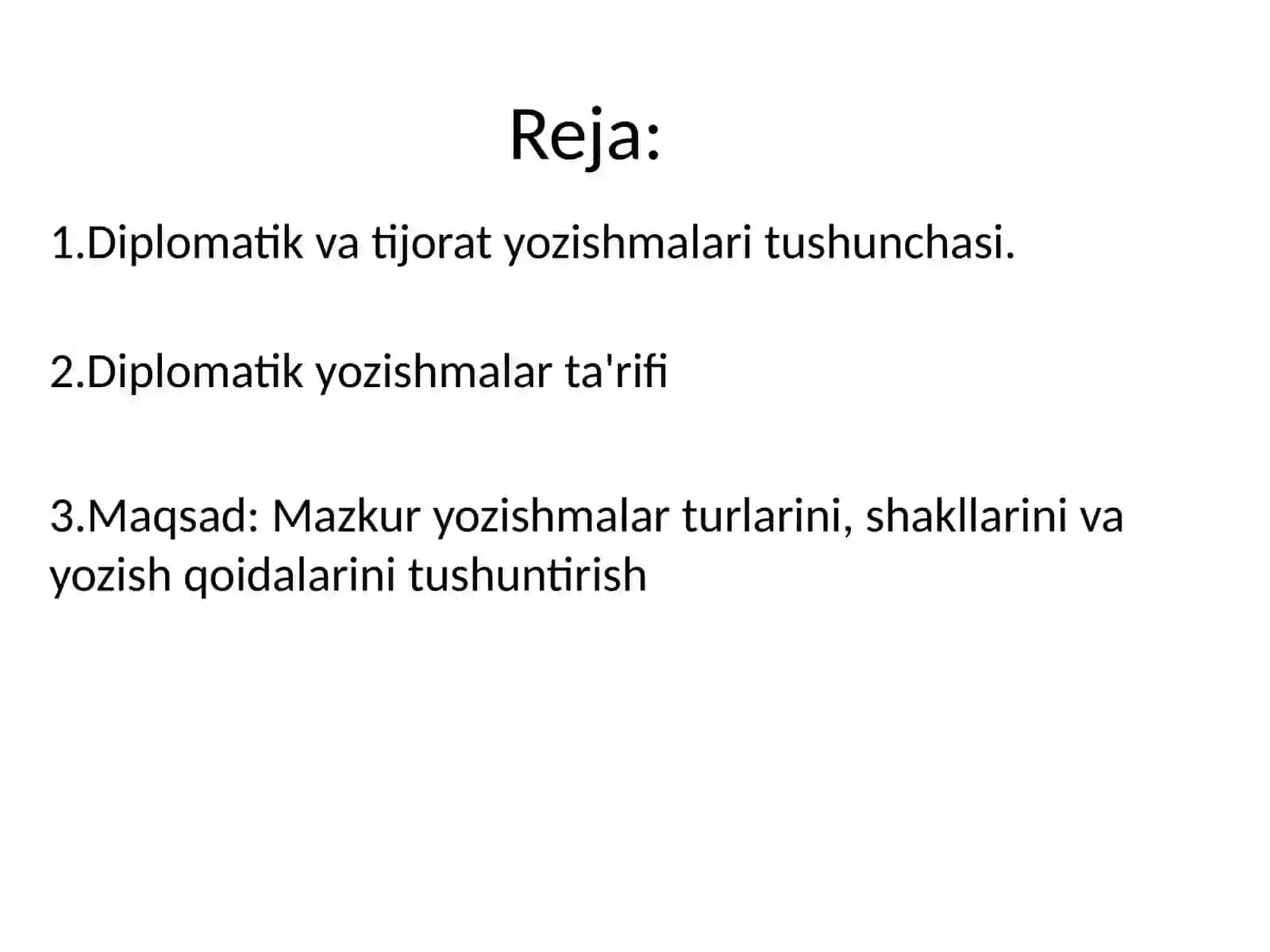 Diplomatik va tijorat yozishmalari 2