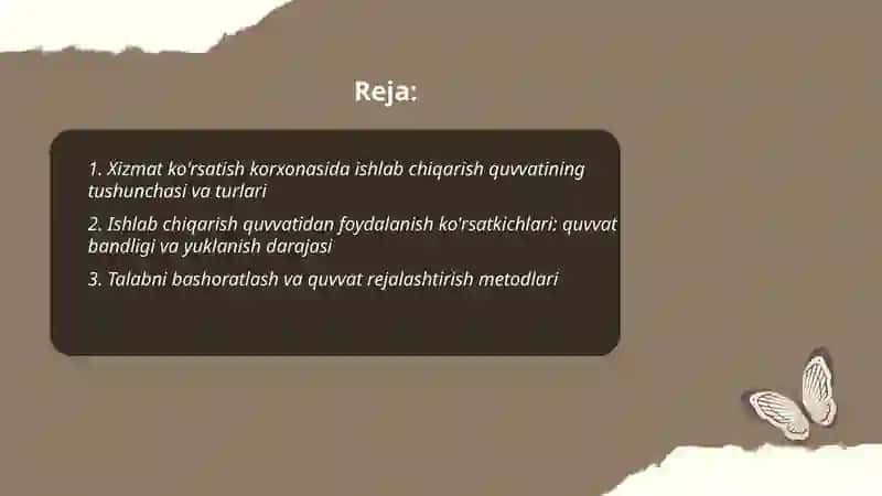 Xizmat ko'rsatish korxonalari 2