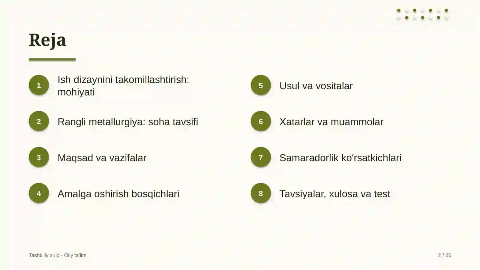 rangli metallurgiyada ish dizaynini takomillashtirish 2614 2