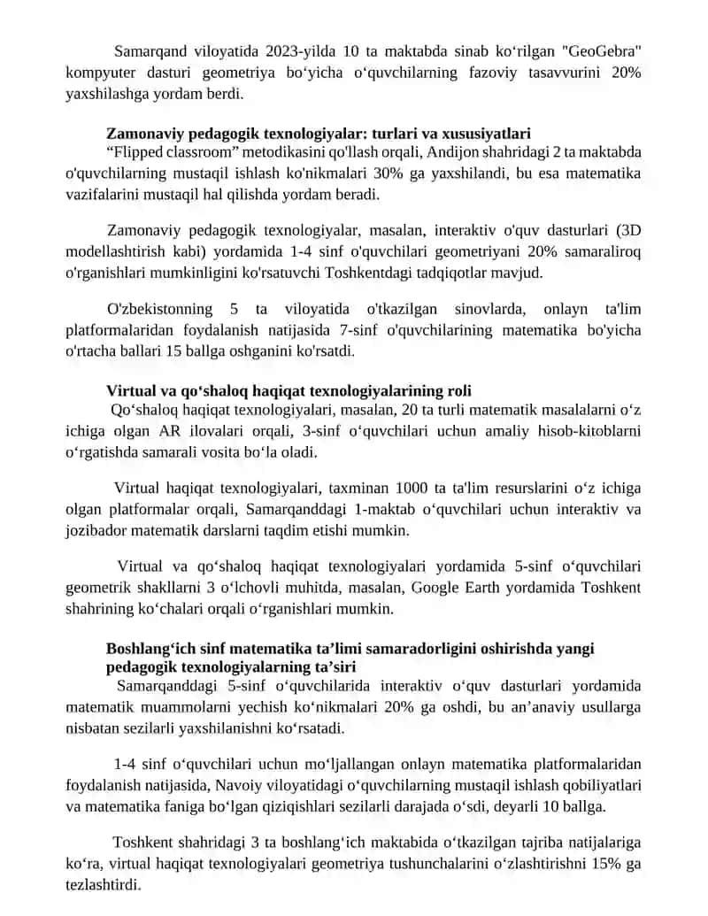 Boshlangʻich sinflarda matematika kursi 2