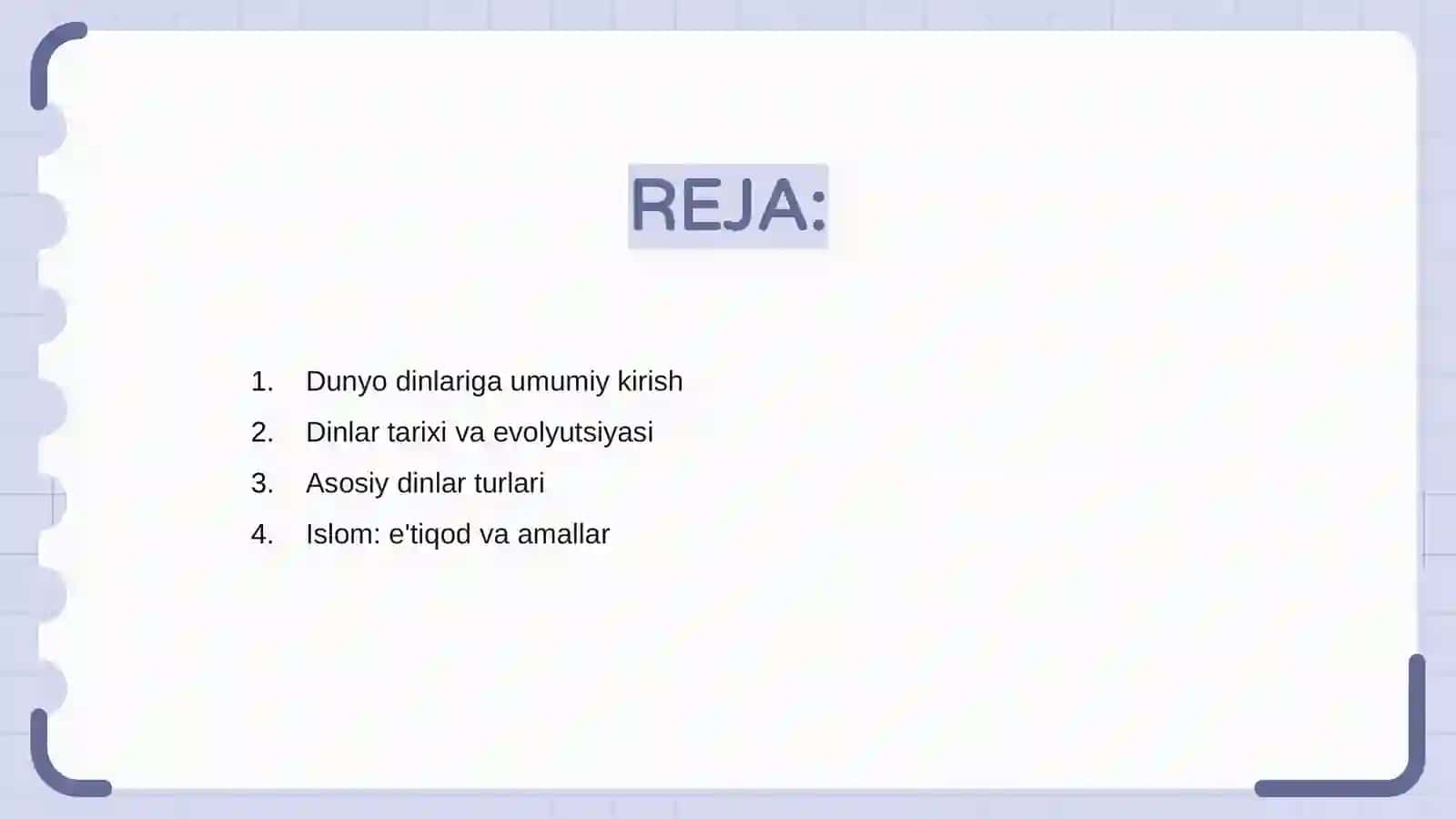 Dunyo dinlari haqida 2