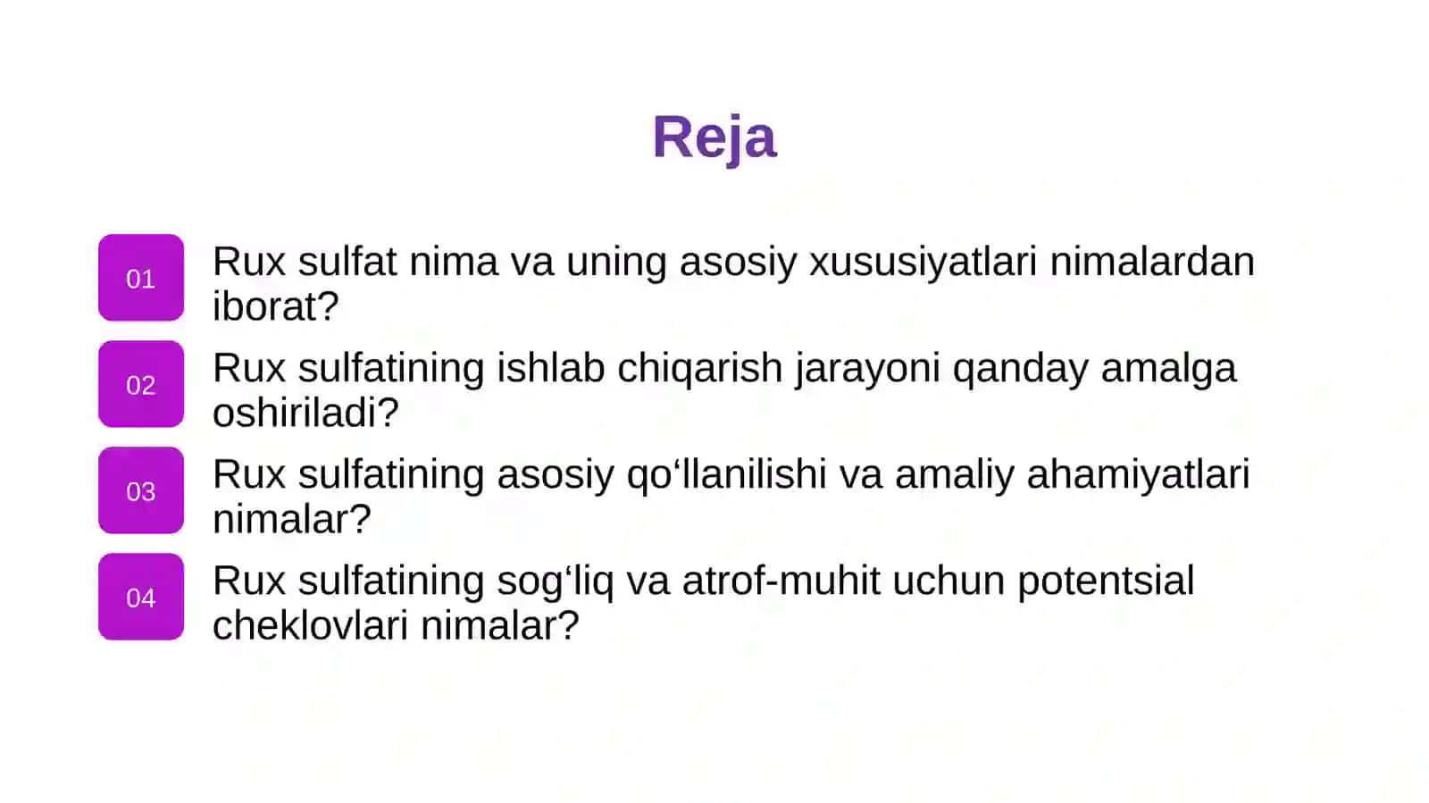 Rux  sulfat  tuzini  olinishi  va  xossalari 2