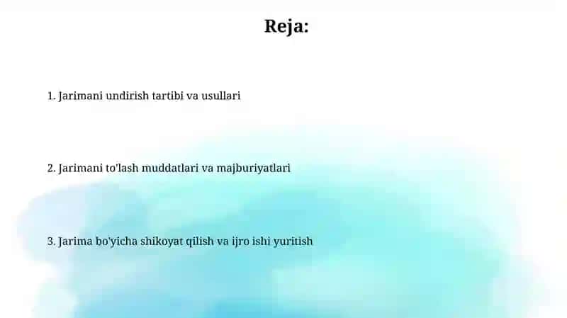 Jarima jazosini ijro etish tartibi 2