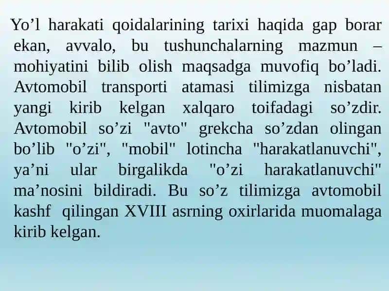 Harakatni tashkil etish bo‘yicha meyoriy xujjatlar 2