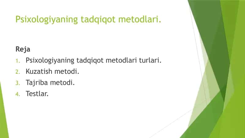 Psixologiyaning Tadqiqot Metodlari 2