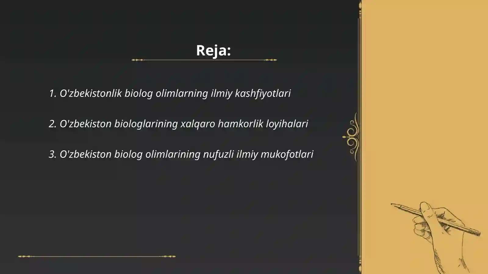 O'zbekistonning biolog olimlari dunyo nigohida 2